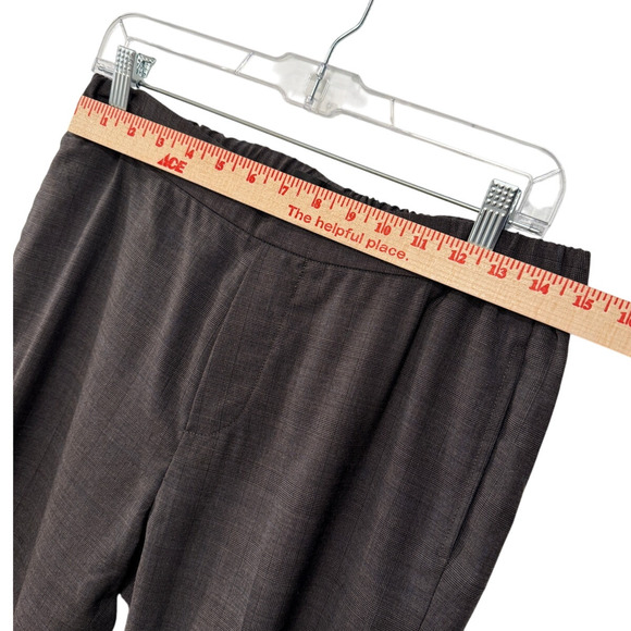 New! Nili Lotan 6 Chelsea 100% Wool Glen Plaid Pants $495 Elastic Waist Gray - Picture 6 of 9